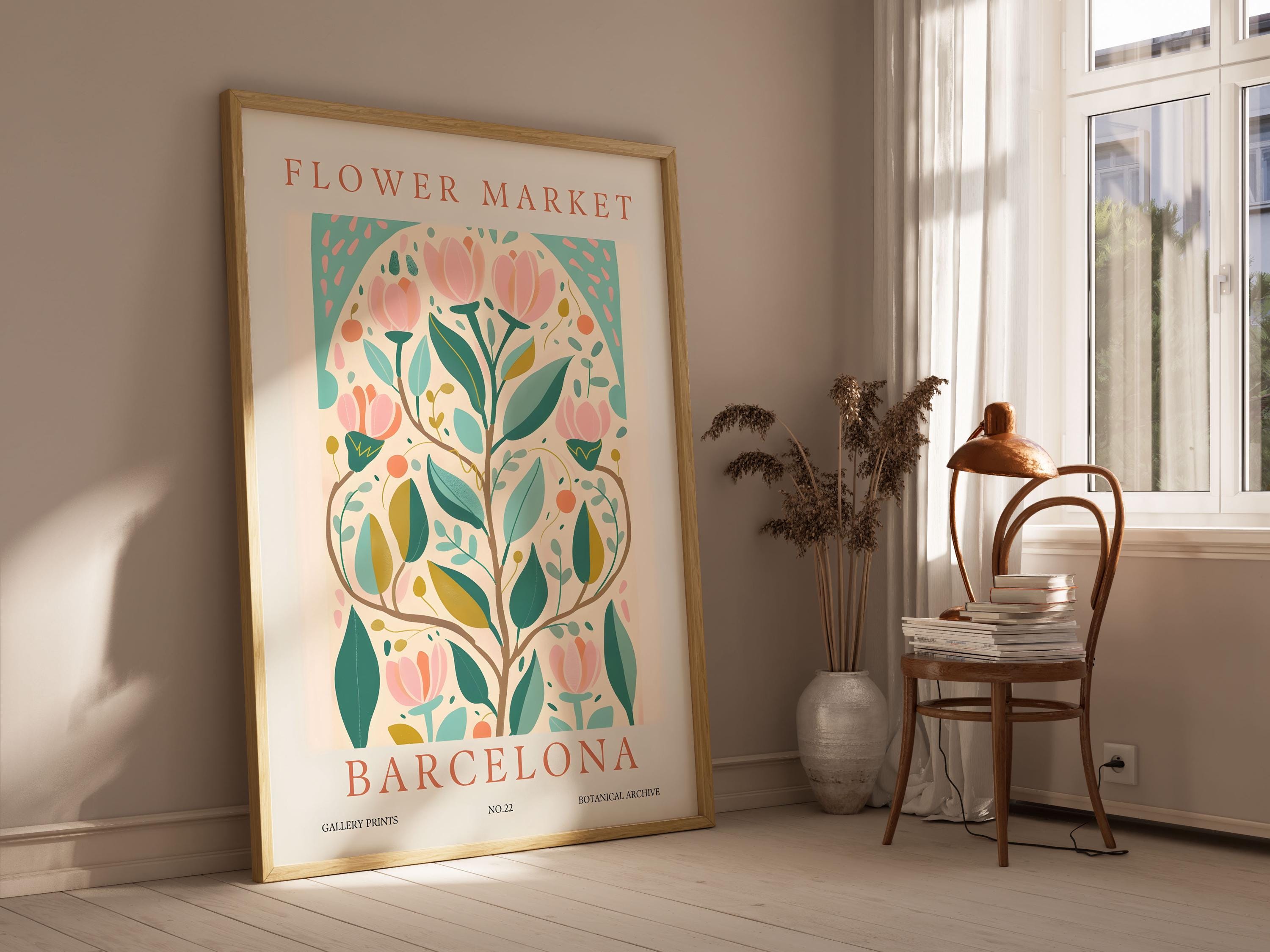 Barcelona Flower Market Print | Flower Market Print | Digital Download | Flower Market Poster | Printable Poster | Matisse Flower | Wall Art