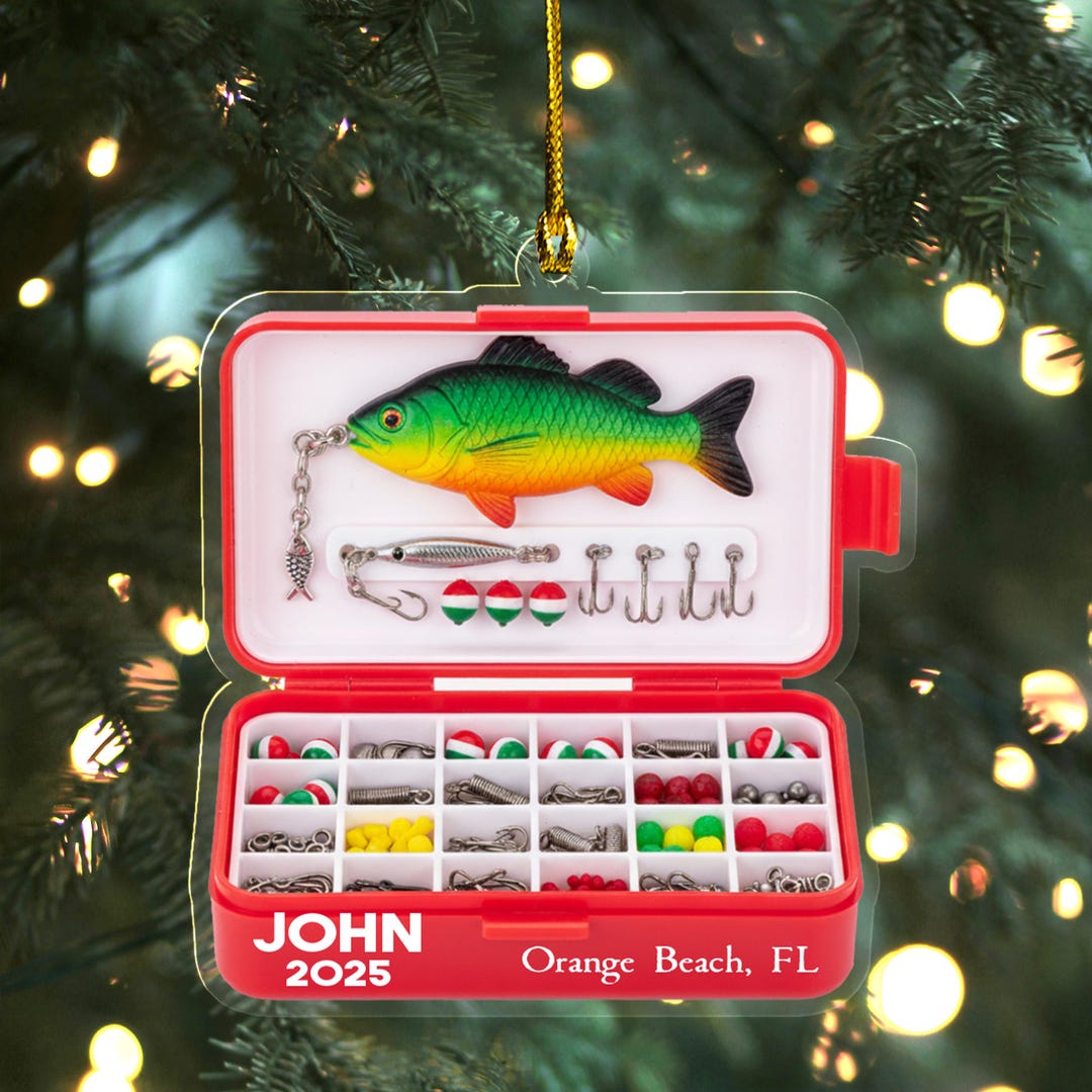 Personalized Fishing Tackle Box 2D Flat Ornament, Fisherman Ornament ...