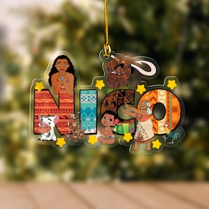 Moana Christmas Acrylic Ornament/Disney Princess Moana Cutout Ornament/Personalized Christmas Ornament/Disney Christmas ornament OHVV06