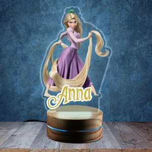 Princess Rapunzel Night Light/Rapunzel Customized Night Light/Personalized Name Night Light/Gift For Kids/LED Light  OFZL09