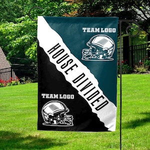 Custom Team House Divided Garden Flag/Personalized House Divided Baseball Flag/Football Team Flag/American Football Garden Flag OFW419