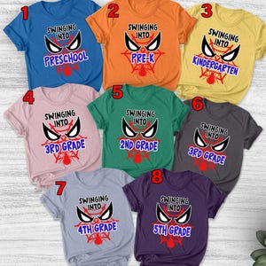 Swinging into Preschool Shirt/Spidey Back To School Shirt/Spider Amazing Friend/Swinging Into Grade Spider/First Day of School O-03082205