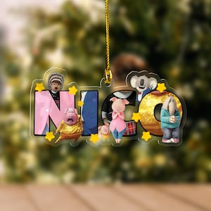 Personalized Sing Pig Cutout Ornament/Sing Pig Ornament/Sing Christmas Ornament/Custom Kids Ornament/Baby&#39;s First Christmas OHVV09