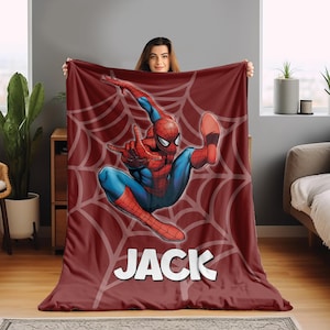 Personalized Spiderman Blanket/Spider Man Fleece Blanket/Spiderman Birthday Gift/Spider Man Across The Spiderverse/Blanket Quilt OFZR32