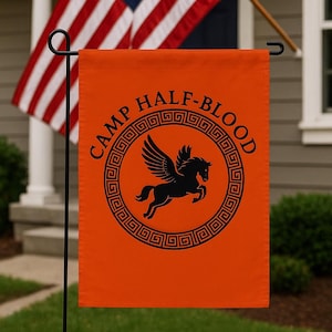 Camp Half Blood Flag – Orange Percy Jackson Camp Half‑Blood Banner, Garden/Outdoor Flag, Greek Myth Cabin Decor Flag OHTB226