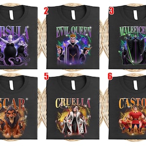 Disney Villains Characters Group Bootleg Retro Shirt, Evil Queen Hades Scar Maleficent, Good To Be Bad Tee, Disney Evil Friends 2025 AXHA08