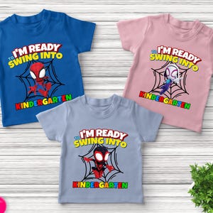 Swinging into Preschool Shirt/Spidey Back To School Shirt/Spider Amazing Friend/Swinging Into Grade Spider/First Day of School O-21062301