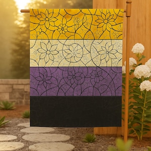Nonbinary Pride Flag – LGBTQ+ Non-Binary Gender Identity Flag – Queer Pride Decor – Outdoor or Wall Display OHTB149