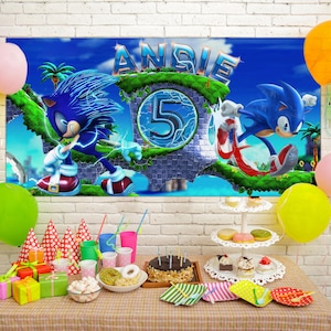 Sonic Birthday Party Backdrop File/Sonic Hedgehog Birthday File/Custom Sonic Backdrop File/Kids Birthday File/Custom Birthday File OHRW88