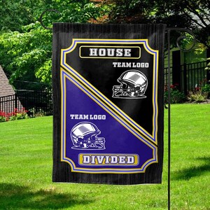 Custom Team House Divided Garden Flag/Personalized House Divided Baseball Flag/Football Team Flag/American Football Garden Flag OFW419