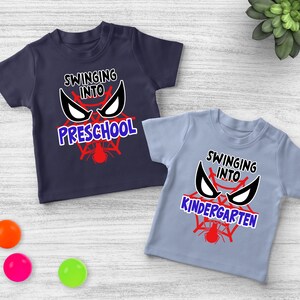 Swinging into Preschool Shirt/Spidey Back To School Shirt/Spider Amazing Friend/Swinging Into Grade Spider/First Day of School O-03082205
