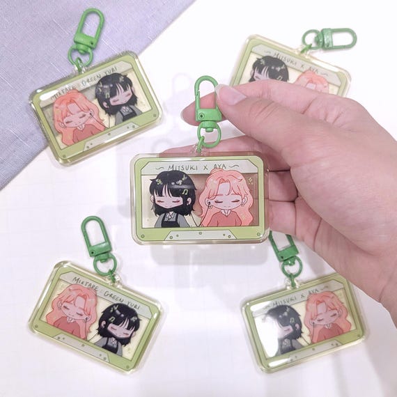 Green Yuri Keychain | Mitsuki & Aya | Anime Girlfriends