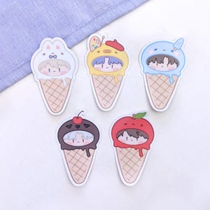 Love & Deepspace Ice Cream Stickers | Xavier | Rafayel | Zayne | Sylus | Caleb