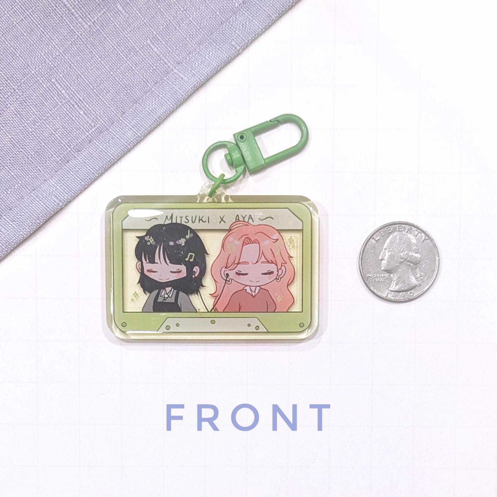 Green Yuri Keychain | Mitsuki & Aya | Anime Girlfriends