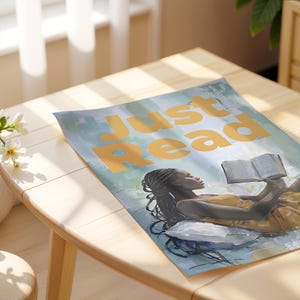 Just Read – Black Woman Art Print Digital Download | African American Art, Black Art Paintings, Printable Wall Art & Gallery Wall Decor