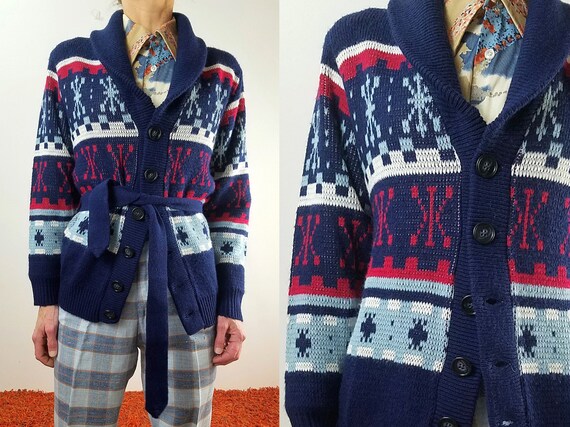 belted cardigan mens