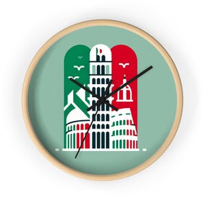 Italian Landmark Wall Clock: Modern Italy Art Home Decor