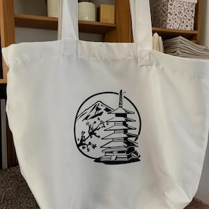 Japan Einkaufstasche mit dem Fuji Berg, Einkaufstasche inspiriert von Tokio, Einkaufstasche, Cutomized Tragetasche Fuji Berg, Japan Geschenk, Reisegeschenke