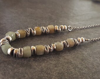 Necklace Green Amazonite Handmade Sterling Silver #1960