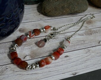 Necklace Moroccan Agate Handmade Sterling Silver #2203