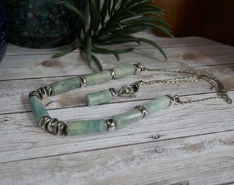 Necklace Green Quartz Handmade Sterling Silver #2234