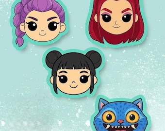 Stl file Set of 4 Demon hunters/kpop cookie cutter 3.5 size