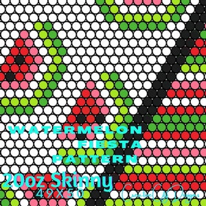 Watermelon Fiesta Rhinestone Tumbler Template -  49x50 - Digital File Only.  SS20/5mm