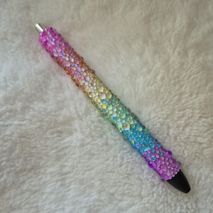 Ombre Rainbow Mermaid Tears Pen: handgemaakte hervulbare strass-pen