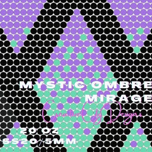 May include: Mystic Ombre Mirage bead board with a black, purple, and green color scheme. The board is 20 oz and has 5 mm beads. The text "Creative City Designs" is also on the board.