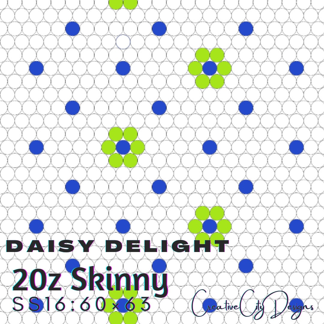 Daisy Delight Rhinestone Tumbler Digital Pattern for 20oz Skinny Tumbler (60x63) SS16