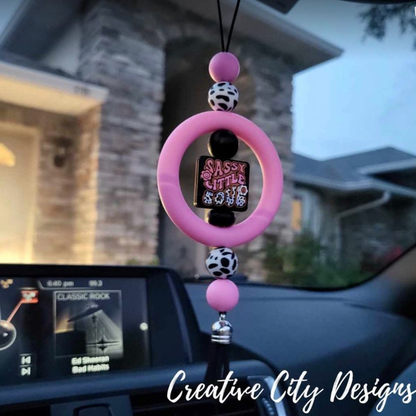 Custom Rearview Mirror Charms with Silicone beads