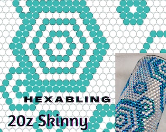 HexaBling Rhinestone Tumbler Digital Pattern for 20oz Skinny Tumbler (60x63) SS16