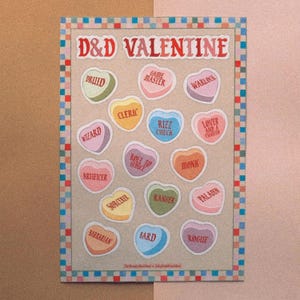 D & D Candy Hearts Aufkleber Bogen | TheBronzeBowShop x InkyPunkPrintShop Collab