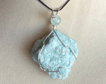 Fuchsite Pendant Wire Wrapped Necklace Jewelry