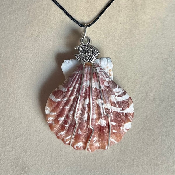 Shell Pendant Wire Wrapped Necklace Jewelry