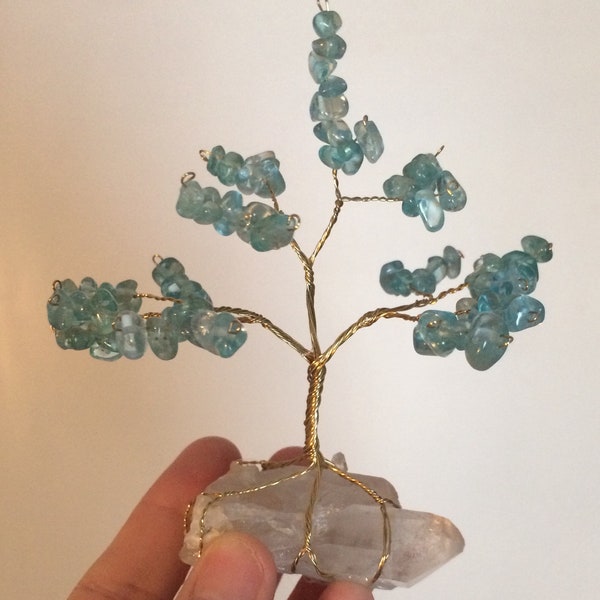 Blue Apatite Tree of Life Wire Wrapped Gemstone Tree