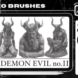 30 Inspired Greek Mythology Demon Evil Monsters tattoo design Procreate Brushes