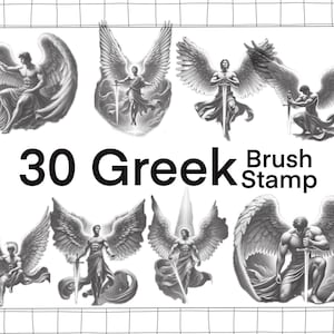30 Inspired Greek Mythology tattoo design Procreate Brushes angel sword