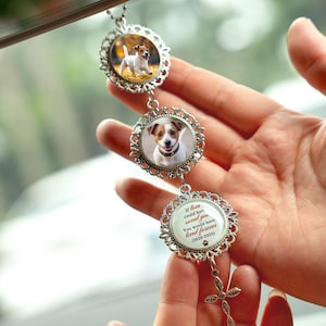 Custom Photo Car Charms With Pet Photo, Custom Hanging Pet Photo Car Ornament, Custom Rear View Mirror Memorial Pendant, Dog Cat Loss Gift