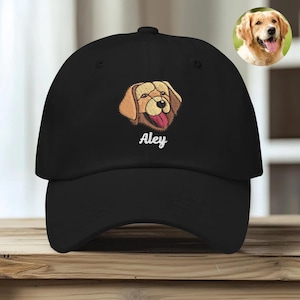 Personalized Hat With Your Dog Photo and Name, Personalized Dog Portrait Hat, Custom Embroidered Pet Hat, Custom Dog Hat, Custom Cat Hat