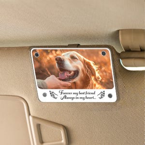 Personalisierte Gedenkhund Foto Auto Visier Clip zum Aufhängen, Haustier Erinnerung Andenken, benutzerdefinierte Hund Sympathie Geschenk, für immer mein bester Freund
