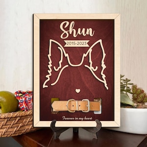 Custom Memorial Standing Frame, Pet Loss Gift, Memorial Pet Collar With Photo, Pet Collar Holder, Dog Bereavement, Memorial Pet Holder