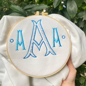Classic Monogram Embroidery Font Alphabet, Machine Embroidery Letters, Satin Stitch Monogram Font Embroidery, 7 Sizes, 11 Formats +BX Format