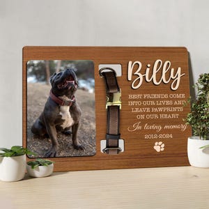 Personalized Memorial Pet Collar With Photo, Custom Dog Memorial Gifts, Memorial Standing Frame, Cat Loss Memorial, Pet Loss Gifts