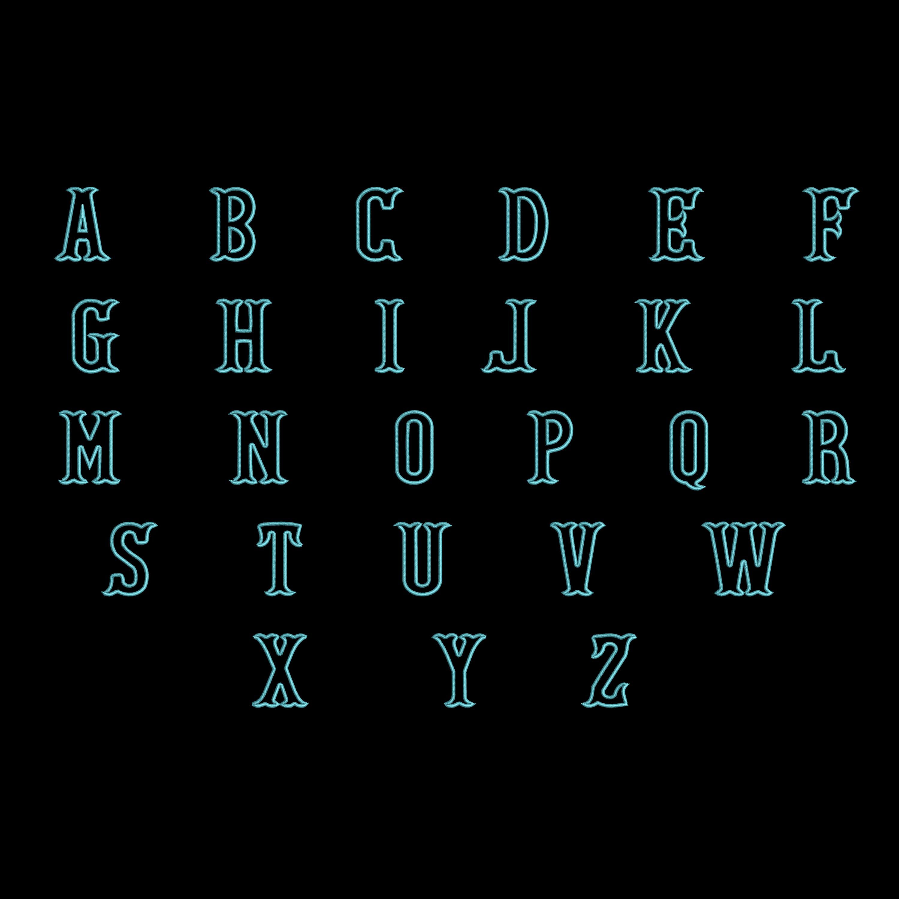 Fishtail Monogram Alphabet Applique Design Machine Embroidery Font ...