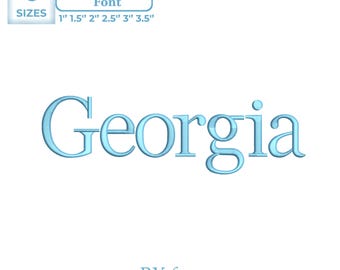Georgia Embroidery Font, Vintage Font, Classic Letters, Serif Machine Embroidery Alphabet 6 Sizes, 11 Formats + BX font