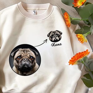 Personalized Pet Portrait Shirt, Custom Dog Face Embroidered Sweatshirt, Cat Sweatshirt, Custom Embroidered Pet Sweatshirt From Your Photo