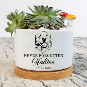 Personalized Pets Photo Flower Pot Gift, Engraved Memorial Cat Pot, Dog Memorial, Dog Cat Mom Portrait, Wood Plant Pot, Pet Memorial Gift