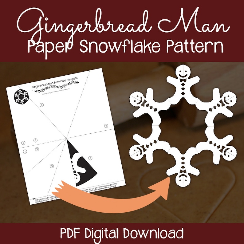 Gingerbread Male Paper Snowflake Behavior (PDF Electronic Obtain) - Paper Snowflake Printable Template - Gingerbread Guy Habit image relating to Gingerbread Man Patterns Printable known as Gingerbread Guy Paper Snowflake Practice (PDF Electronic Obtain) - Paper Snowflake Printable Template - Gingerbread Gentleman Behavior