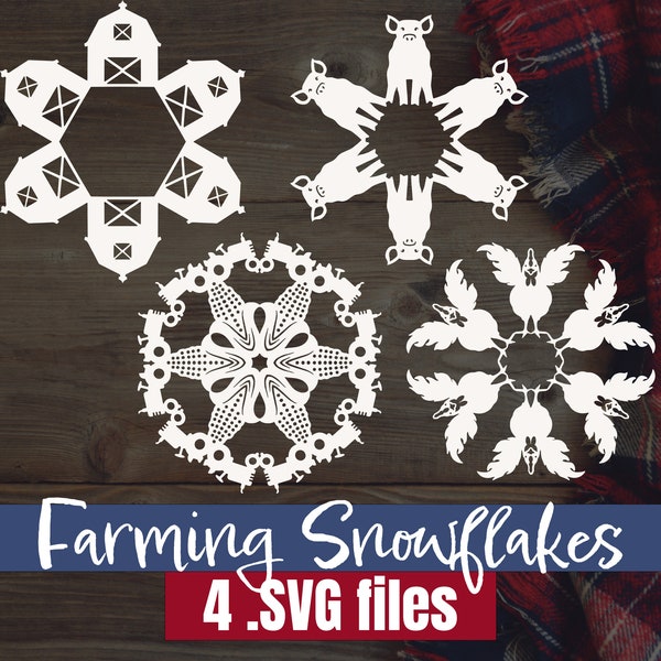 Farming Snowflake .SVG Files - For Cricut, Silhouette, Laser Cutter (Digital Download)